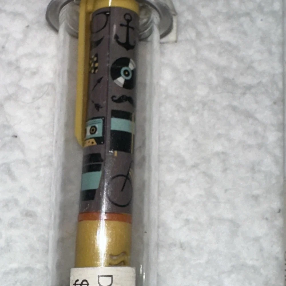 North Park Smens Scented Gel Pens Set of 4 Black Ink Hipster Designs New